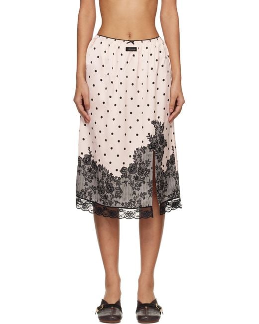 Marc Jacobs Black Trompe L'Oeil Dots Midi Skirt