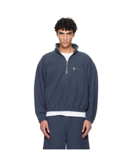 Rier Blue Fleece Sweater for men