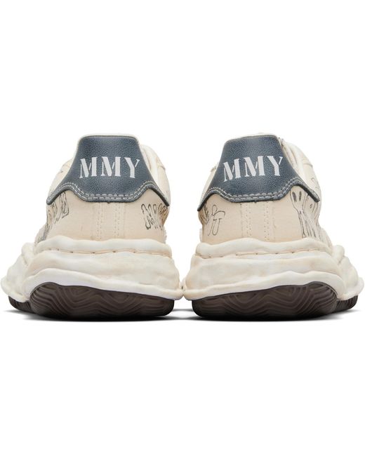 Maison Mihara Yasuhiro Black Off- Blakey Og Sole Graffiti Printed Canvas Sneakers for men