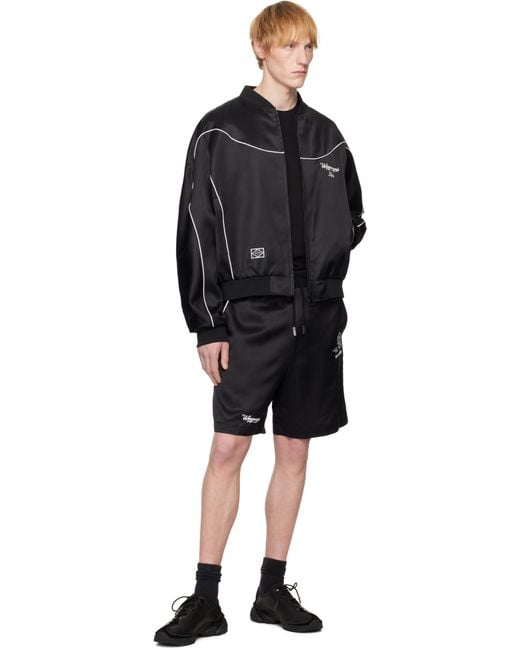 メンズ Wooyoungmi ブラック パイピング バンディング ショートパンツ Black