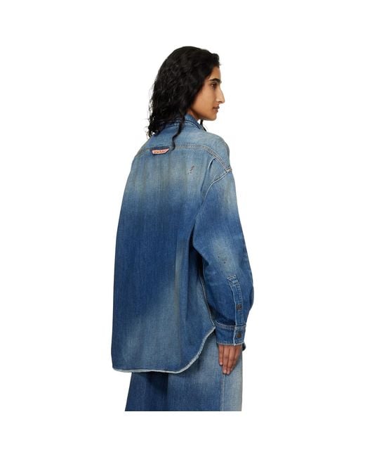 Acne Blue Button-Up Denim Shirt