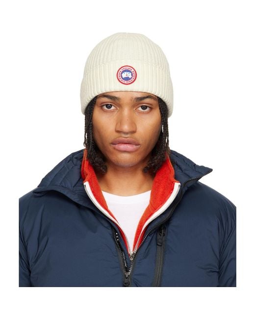 Canada Goose Blue Off- Rib Beanie for men