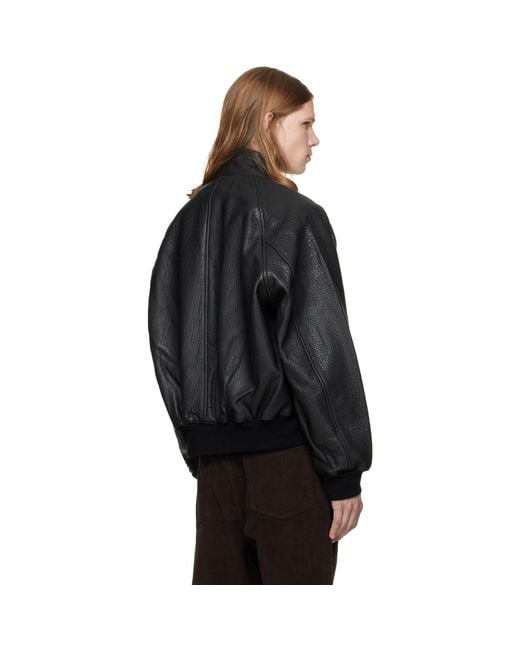 Studio Nicholson Black Over Leather Jacket for men