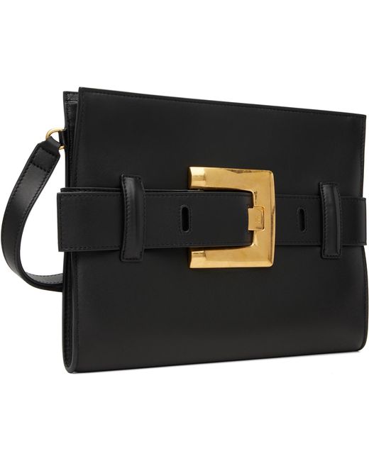 Balmain Black Anthem Smooth Leather Clutch