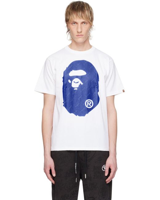 A Bathing Ape Blue Hexagram Big Ape Head T-Shirt for men