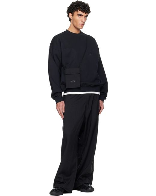 Y-3 Black Regu Leather Sneakers for men