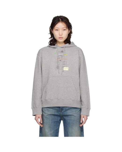 MM6 by Maison Margiela Gray Unbrushed Cotton Hoodie