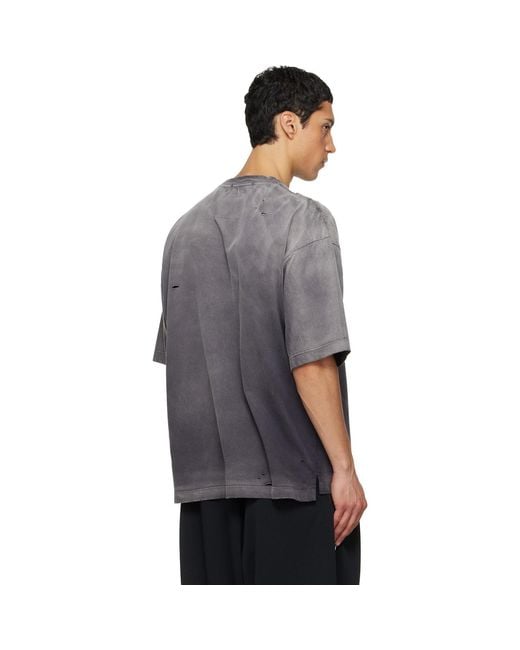 Maison Mihara Yasuhiro Gray Sun Faded V Neck T-Shirt for men