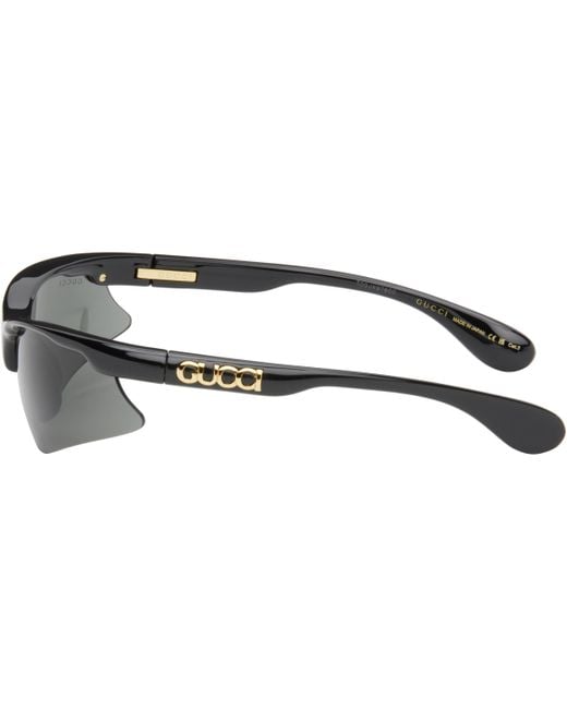 【関税込み】Gucci ブラック Mask-Shape サングラス Mask-shaped sunglasses in black | GUCCI® US