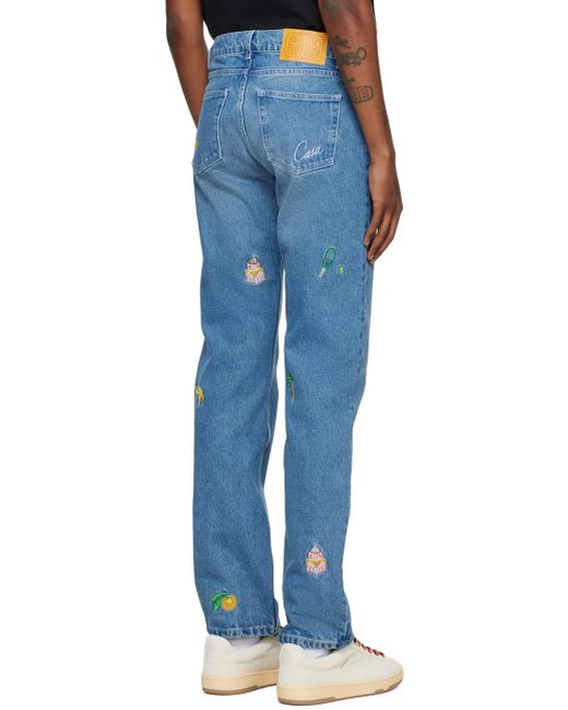 Casablancabrand Blue Motif Jeans for men