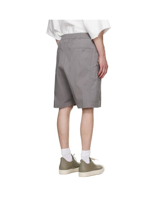 Rick Owens Gray Tower Heizer Cargo Shorts for men