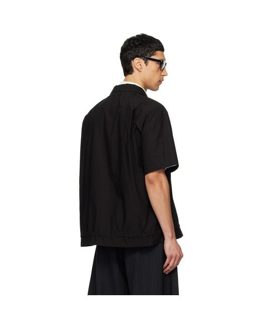 Sacai Black Cotton Typewriter Shirt for men
