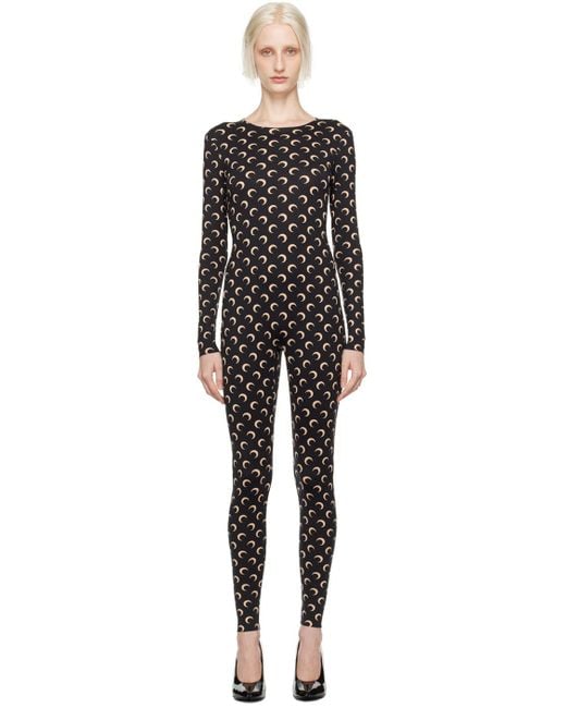 MARINE SERRE Black All Over Moon Jumpsuit
