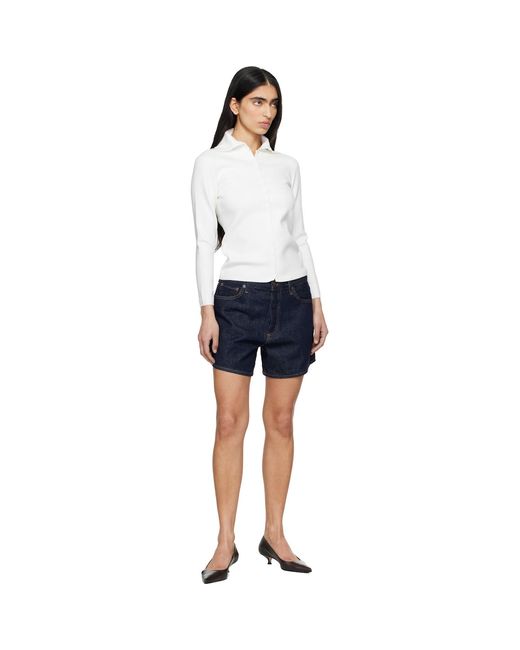 Agolde Blue Leith Denim Shorts