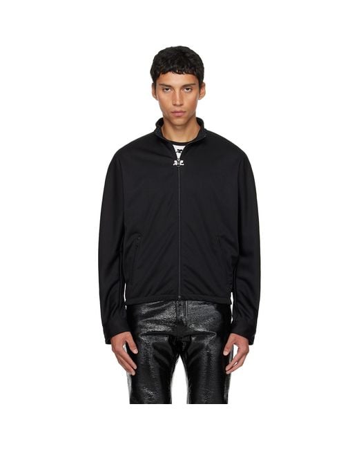 Courreges Black Interlock Tracksuit Jacket for men
