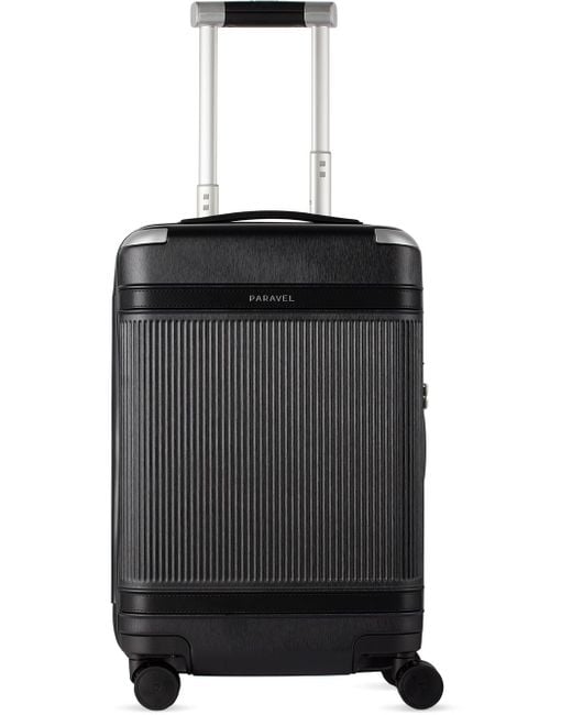 Paravel Black Aviator Carry-On Suitcase for men