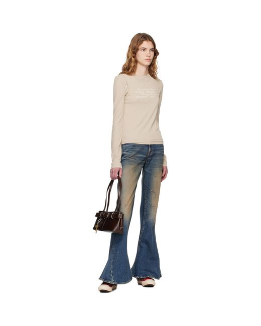 OSOI Brown Shoulder Brocle Mini Bag