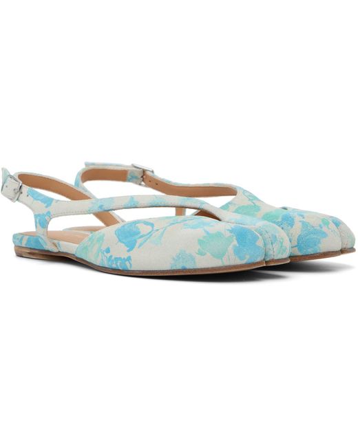 Maison Margiela Blue Tabi Slingback Ballerina Flats