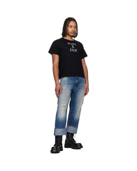 R13 Black 'Not A Fan' Boy T-Shirt for men