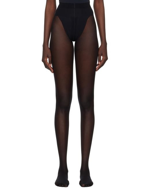 Wolford Black Individual 10 Back Seam Tights