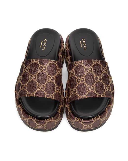 Gucci women's gg lamé slide sandal Clearance