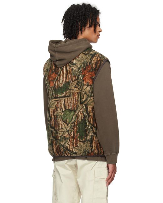 Gramicci Multicolor Brown Camo Reversible Vest for men