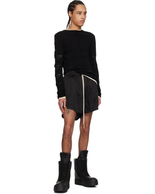 Rick Owens Black Hollywood Mega Geobasket Sneakers for men