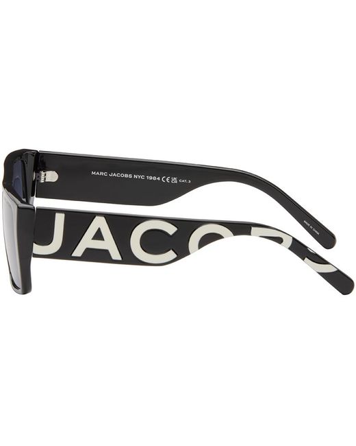 Marc Jacobs Black Text Logo Rectangular Sunglasses