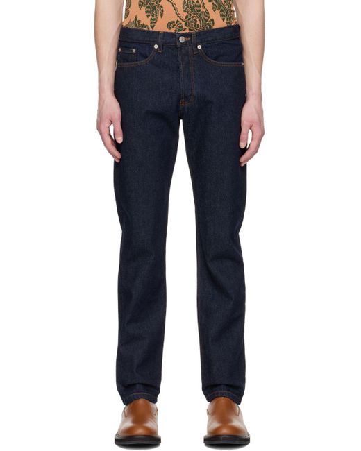 Dries Van Noten Indigo Straight Jeans in Blue for Men | Lyst