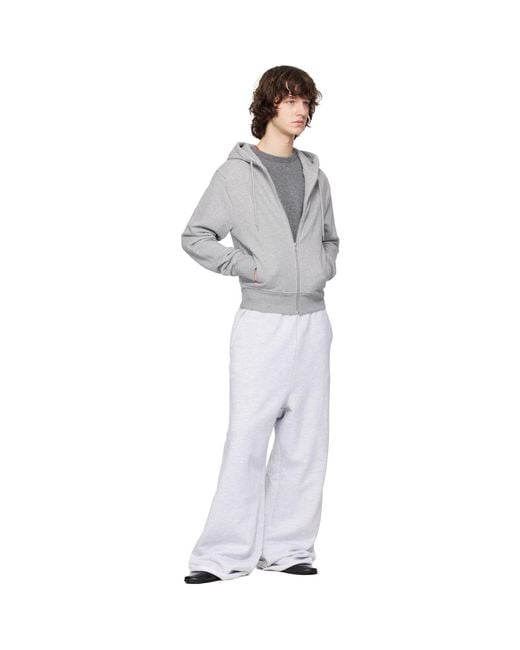 Entire studios Gray Slim Zip Up Hoodie for men