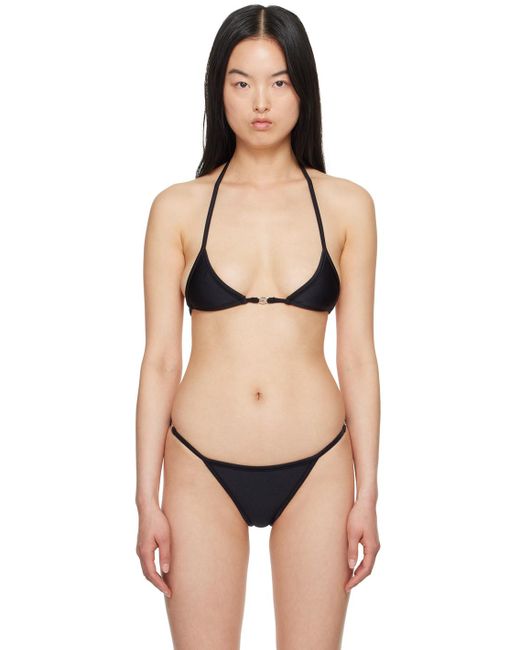Coperni Black Branded Bikini Top