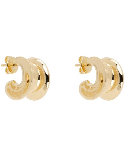 Bottega Veneta Black Gold Hoop Earrings