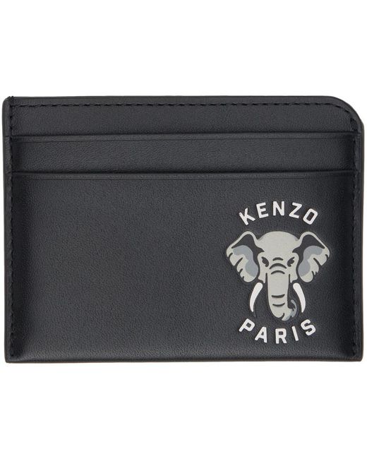 KENZO Black Elephant Card Holder for men