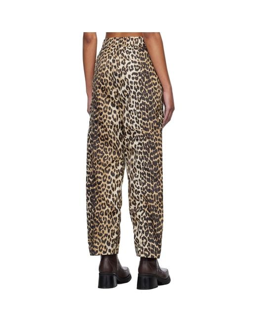 Ganni Brown Duchesse Nylon Cargo Pants