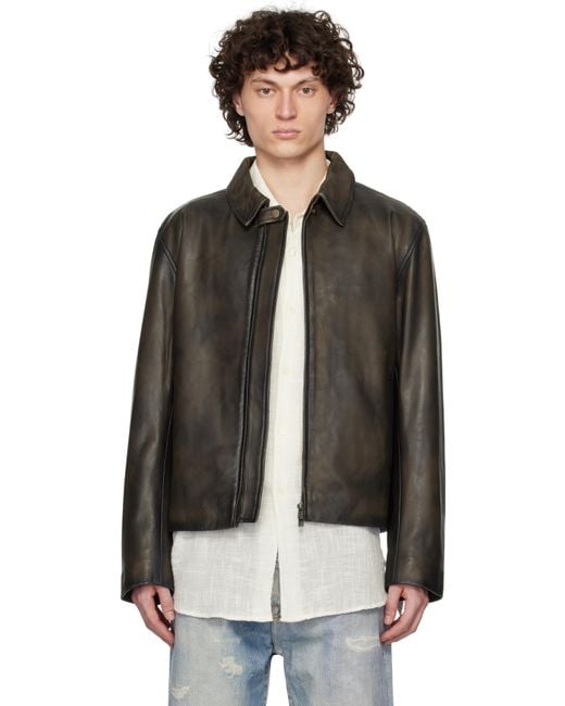 Holzweiler Black Cillian Leather Jacket for men