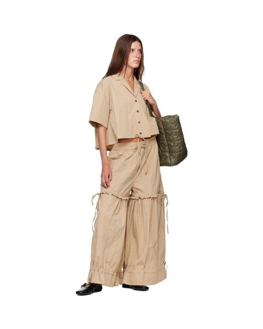 Ganni Natural Washed Cotton Balloon Trousers