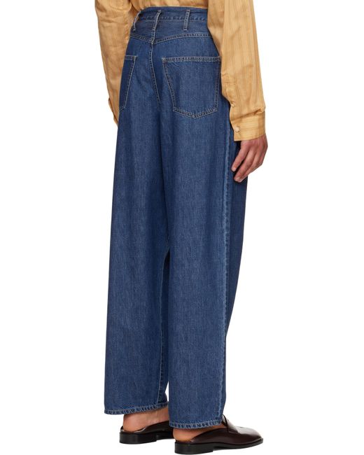 メンズ SOSHIOTSUKI ブルー Drape Pocket ウォッシュドジーンズ Blue