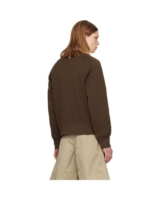 Sacai Brown Sponge Pullover Sweatshirt for men