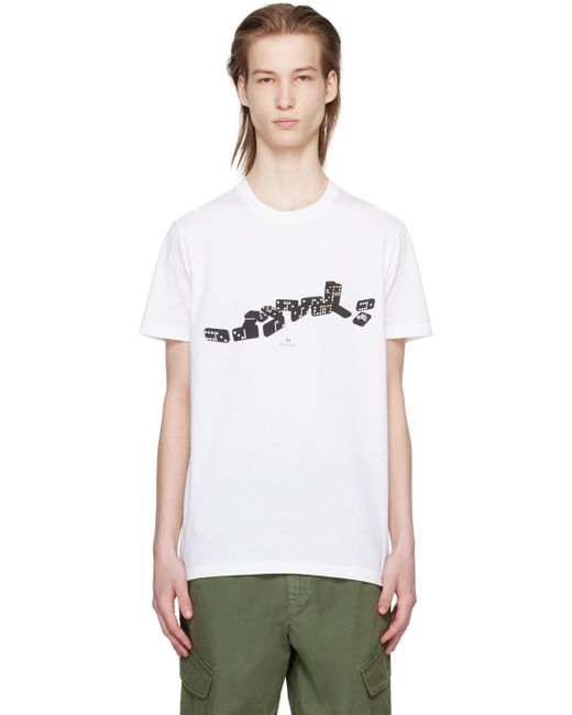 PS by Paul Smith White Domino T-shirt for men