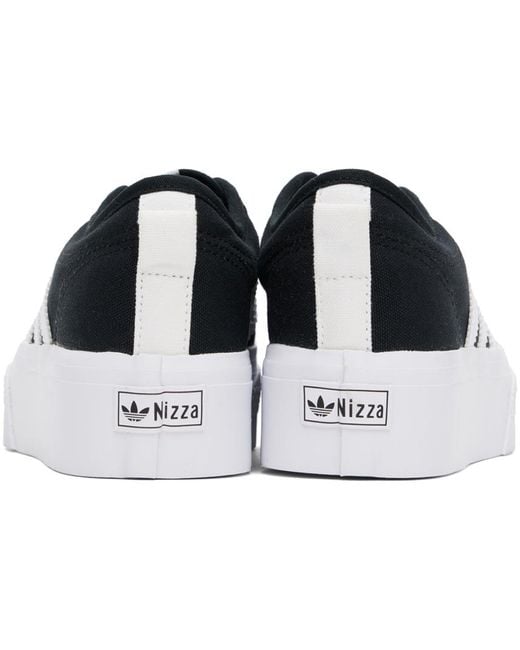 Baskets nizza noir et blanc à plateforme Adidas Originals en coloris Black