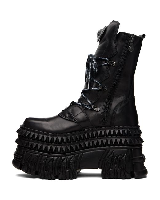Vetements Black New Rock Edition Lace Up Boots