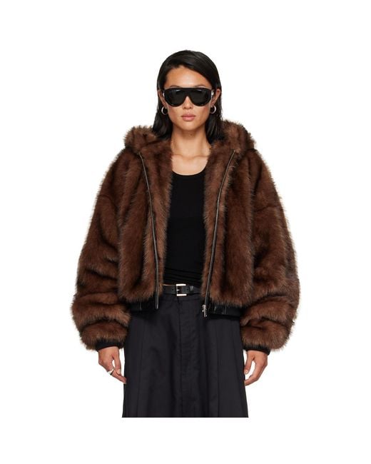 Lu'u Dan Brown Yeti Outlaw Faux-fur Jacket