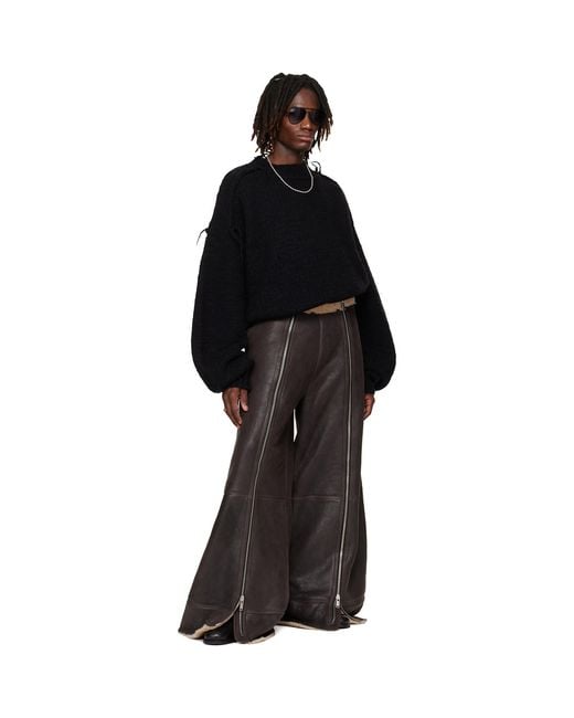 Lu'u Dan Black Ssense Exclusive Shearling Flight Pants for men