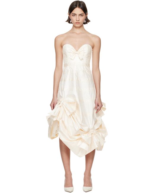 Super Yaya Black Ssense Exclusive Bridal Capsule Beatrice Strapless Midi Dress