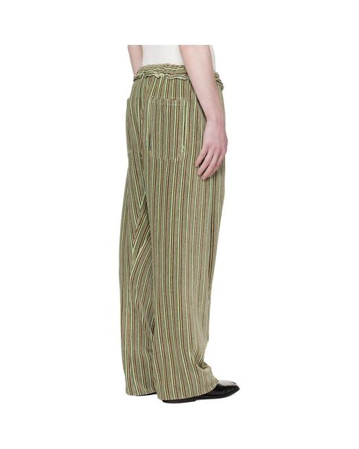 Edward Cuming Green Twisted Track Pants for men
