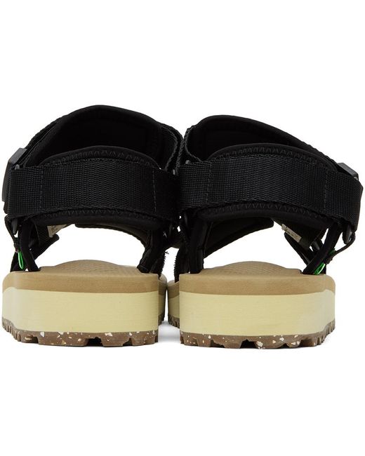 Suicoke Black & Beige Depa-2cab Sandals for men