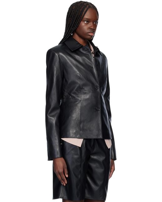 Stand Studio Black Izabella Leather Jacket