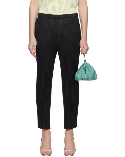 Pleats Please Issey Miyake Black Monthly Colors April Trousers