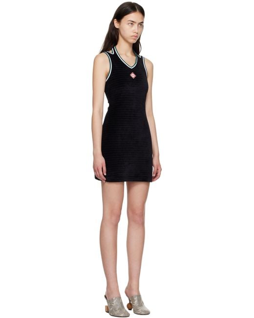 Casablanca Black Hippie Tennis Minidress