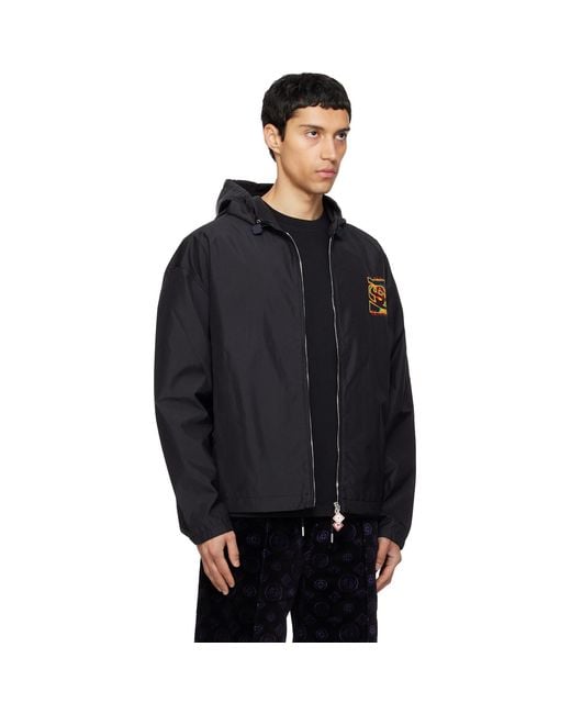Casablanca Black Heatmap Ripstop Hooded Jacket for men